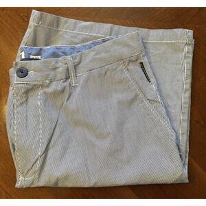 ECKO Unltd 38" shorts blue‎ Pinstripe long length 100% cotton. Excellent Cond.